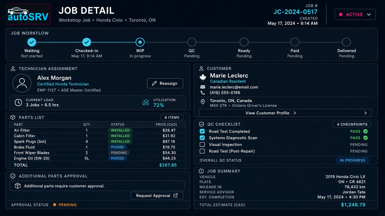 AutoSRV job detail